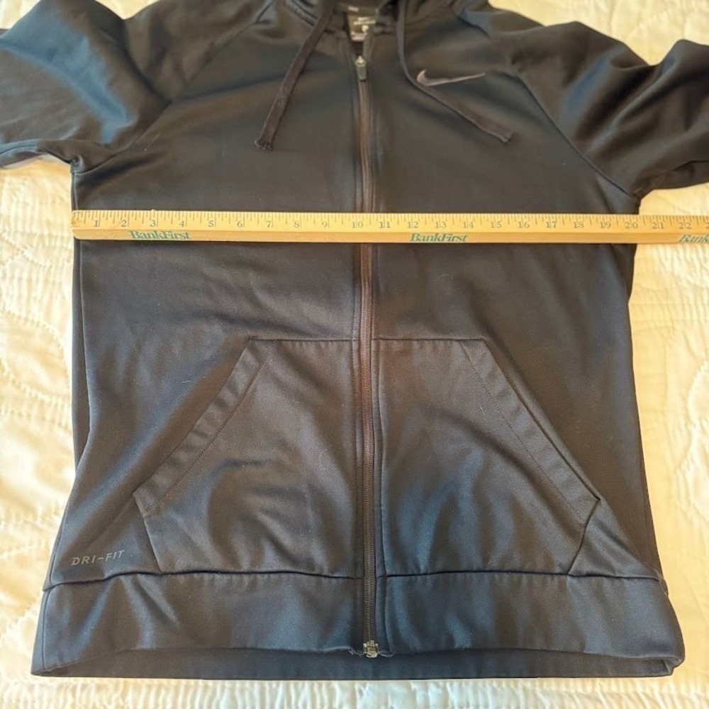 Nike Hoodie Mens M Black Polyester Full Zip Dri-FIT Athletic Classic Gym Workout - Picture 5 of 9
